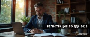 Регистрация по ДДС 2026 - предприемач преглежда документи и данъчна информация в офис