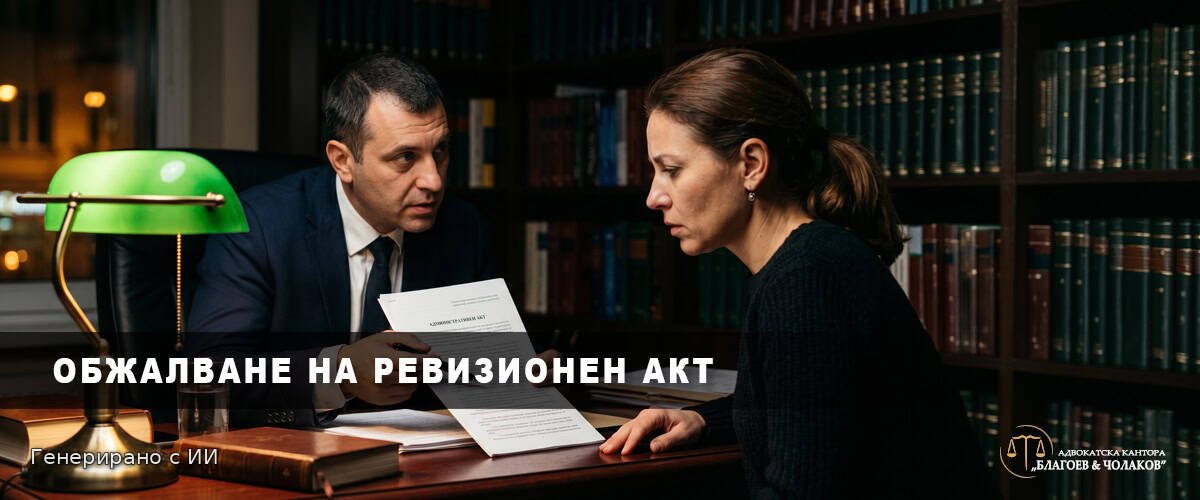 Адвокат данъчно право обяснява ревизионен акт на клиент в кантора Благоев и Чолаков